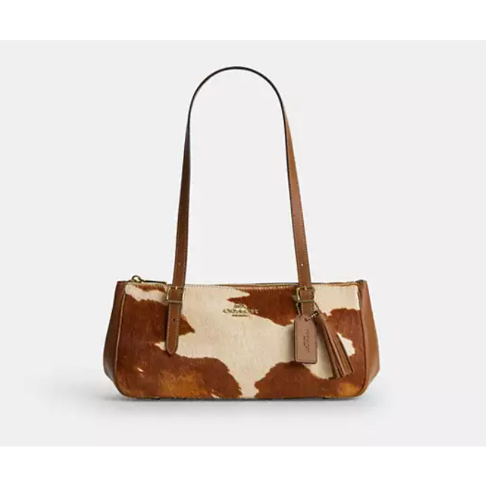 Coach Asher Shoulder Bag In Haircalf With Cow Print CDW46 cow printed haircalf